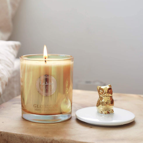 LA JOLIE MUSE Luxury Candles for Women, Stress Relief Candles, Sweet Pea & Lily Scented Candle, Cute Owl Candle