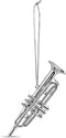 Broadway Gifts 3.4" Silver Brass Trumpet Ornament Decoration