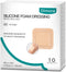 Dimora Silicone Foam Dressing with Border Adhesive 4"x4" Waterproof Wound Dressing Bandage for Wound Care 10 Pack