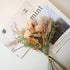 Artificial Dried Flowers Fake Silk Rose Flower Arrangements 2 Packs of Plastic Wheat Ears Bouquet Decor Home Decoration Centerpieces (Champagne)