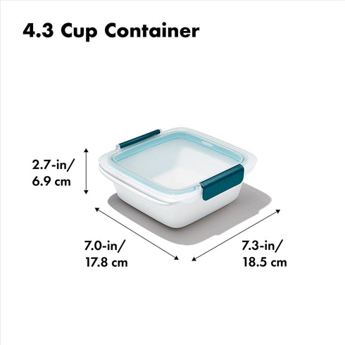 OXO Good Grips Prep & Go 4.3 Cups/1.02 L Sandwich Container | Leakproof Food Storage | Ideal for sandwiches and leftovers | BPA Free | Microwave and Dishwasher Safe | Freezer Safe | Stain Resistant