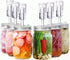 Fermentation Lids, 6 Set Fermentation Kit for Wide Mouth Jars, 6 Stainless Steel Fermenting Lids with 24 Silicone Grommets, 6 Airlocks, 6 Silicone Rings(Jars Not Included)