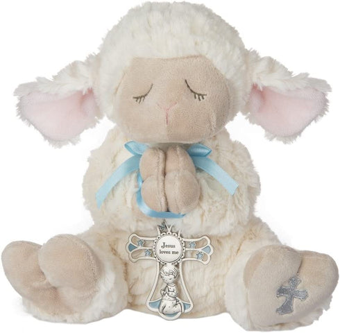 Ganz Serenity Lamb With Crib Cross Christening or Baptism Gift (Blue (Boy))