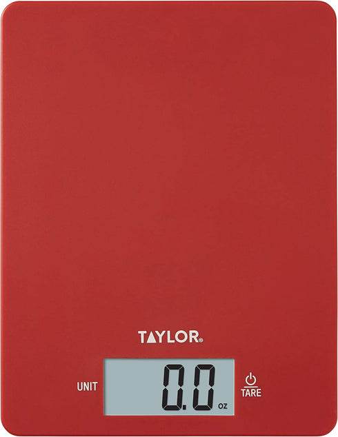 Taylor Precision Products Red 11lb Ultra Thin Digital Kitchen Scale, 0.37 inches