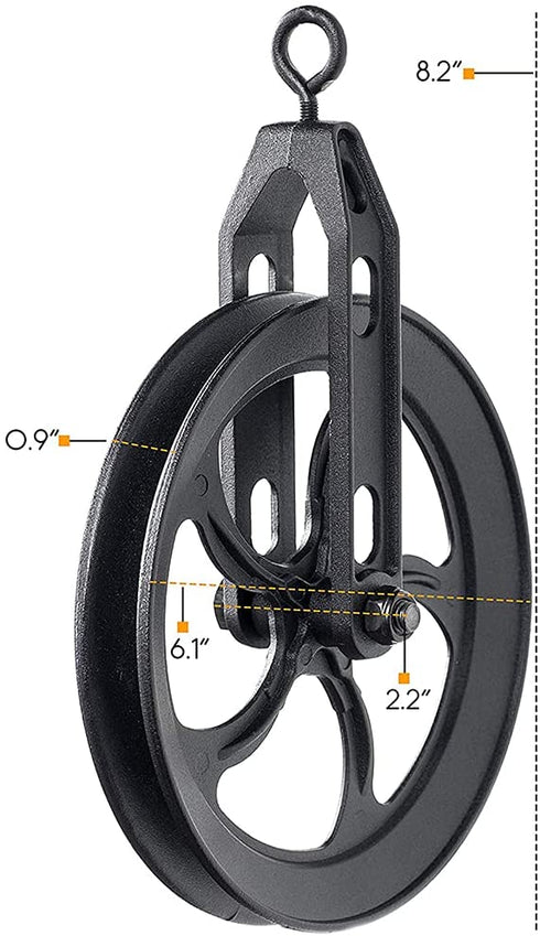 Rustic State Vintage Rustic Industrial Look Medium Wheel Farm Pulley for Custom Make Wall Pendant Lamps Frosty Black