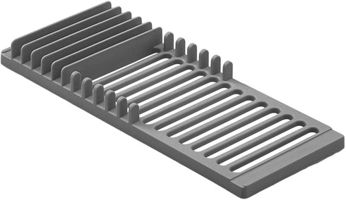 Amazon Basics Plastic Dish Drying Rack with 2 Mats (16" x 18") - Charcoal