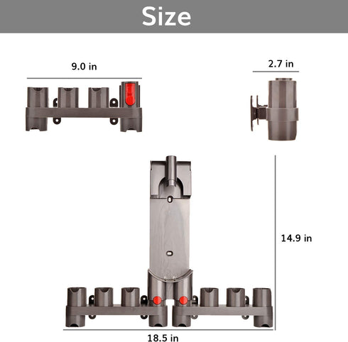 HUACITY Accessories Holder for Dyson - Mount Organizer Holder for Dyson V15 V11 V10 V8 V7 Vacuum Cleaner,Compatible with Docking Station Wall Mount Attachments