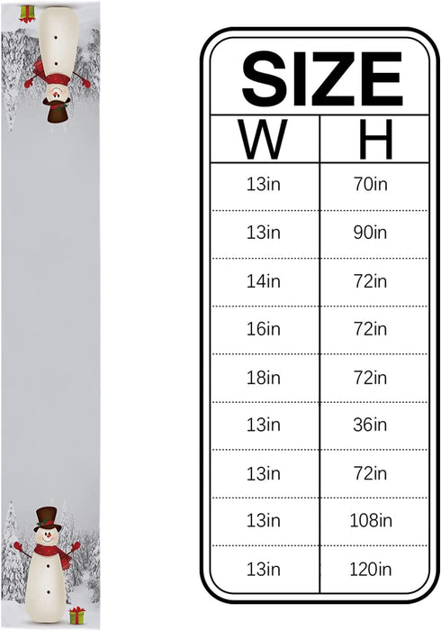 Gogobebe Christmas Table Runner 36 inches Long Snowman and Gift White Kitchen Table Runner for Dining Table Cotton Linen Table Runners for Party Home Decoration 13x36in