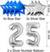 25th Birthday Decorations for Men Women Boy Girl,Blue Black Birthday Party Supplies with 25 Silver Number Balloon Happy Birthday Banner for 25th and 52nd Birthday Party