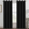 100% Blackout Curtains for Bedroom Thermal Insulated Light Blocking Curtain 84 Inch Long Grommet Window Treatment Panel for Living Room/Patio Door, Solid in Jet Black (One Panel)