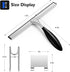 Shower Squeegee Set(12-Inch),Squeegee for Shower Glass Door,Stainless Steel Window Squeegee with Shower Door Hook and Adhesive Hook,for Glass Doors, Mirror,Bathroom, Window-Black