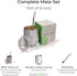 Kalmateh Yerba Mate Gourd - Double Walled Stainless Steel with BPA Free Lid, Bombilla Filter Straw & Bombilla Cleaner (Black Marble, 8 oz)