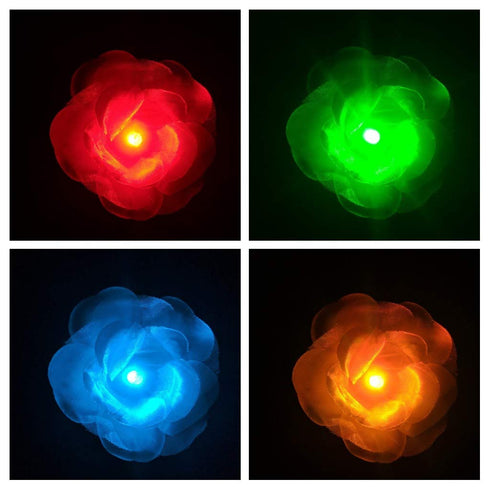LED Light up Accessories for Hair - Glowing Rose, Light up Flower, Glow in the Dark, LED Hair, Flashing LED Light-up Toys, Glow Barrettes, Bar Dancing Clip, Light up Hair Accessories LED Party Favor