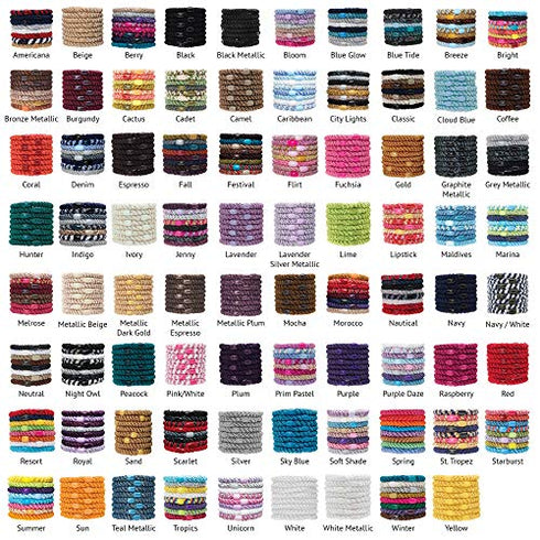L. Erickson Grab & Go Ponytail Holders, Morocco, Set of Eight - Exceptionally Secure with Gentle Hold