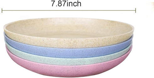 shopwithgreen Lightweight Wheat Straw Plates - 4 Pack 7.87'' Unbreakable Dinner Plates, Dishwasher & Microwave Safe, BPA free, for Kids, Toddler & Adults