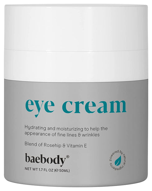 Baebody Eye Cream with Rosehip and Hibiscus to Reduce Puffiness and Dark Circles while Improving Elasticity, 1.7 Ounces