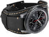CooBES Compatible with Samsung Galaxy Watch 46mm/Galaxy Watch 3 45mm/Gear S3 Frontier/Classic Bands, 22mm Genuine Leather Cuff Bracelet Replacement Strap with Stainless Steel Buckle Men Women (Black)