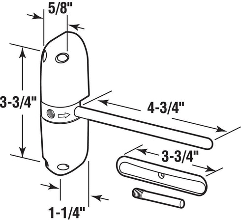 Prime-Line Astra KC10HD Safety Spring Door Closer by Prime-Line Easy to Install to Convert Hinged Doors to Self-Closing Diecast Construction (4-1/4? White, Non-Handed)