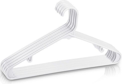 Utopia Home Plastic Hangers 30 Pack - Clothes Hanger with Hooks - Lightweight & Space Saving Plastic Hangers - Durable, Slim & Sleek White Hangers