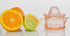 HOME-X Nostalgia Style Glass Citrus Juicer, Manual Juice Press, Retro Nostalgic Lemon, Orange Juicer-2 Pcs-Pink