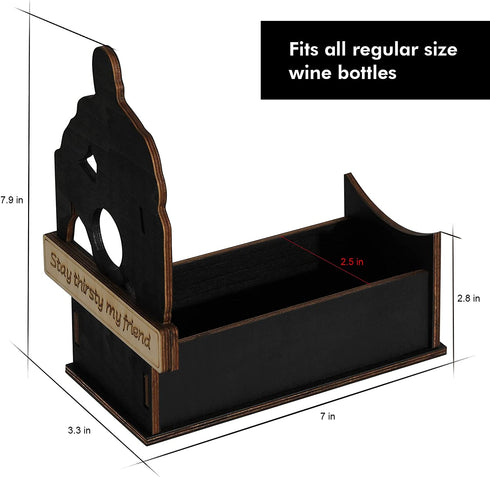 OtNiap Barry Wood Wine Bottle Holder - Single Wine Bottle Holder,Tabletop Wine Holder Adult Creative Decoration ,Dinning Table Decoration Wine Storage for Kitchen Home Bar- Great Gift for Prank Gifts