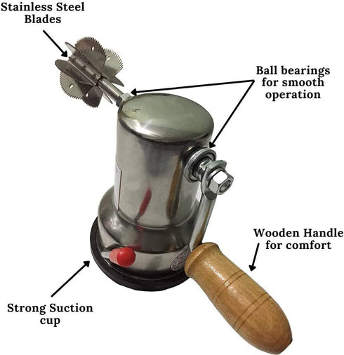 Vacuum Base Coconut Scraper with Stainless Steel blade and Free Safety Cover