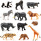 Volnau Mini Safari Animal Toys Figures 12PCS Wild Figurines Miniature for Toddlers Kids Christmas Birthday Gift Plastic Preschool Pack