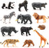 Volnau Mini Safari Animal Toys Figures 12PCS Wild Figurines Miniature for Toddlers Kids Christmas Birthday Gift Plastic Preschool Pack