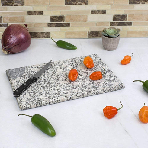 Home Basics Granite (8" x 12", White) Cutting Board