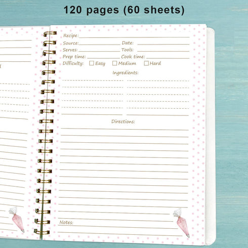 Recipe Notebook Blank Cookbook Recipe Journal 8.5" x 11" Blank Recipe to Write in for Gift