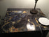 UPREDO Blue Stone Marble Paper Granite Effect Countertops Gloss Vinyl Film Self Adhesive 12inch by 79inch (Blue Stone)