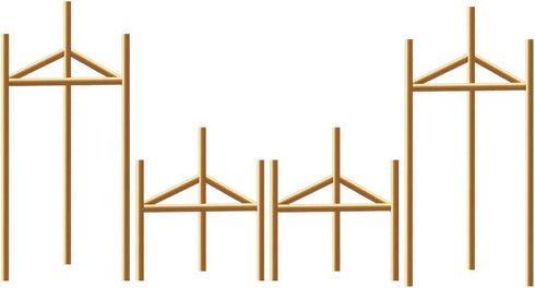 Jiyimi Christmas Gold Geometric Candle Holders Set of 4 for Table Centerpiece Metal Iron Fireplace Candelabras Candlestick Centerpieces Straight Triangle Stands for Pillar Candles Floor