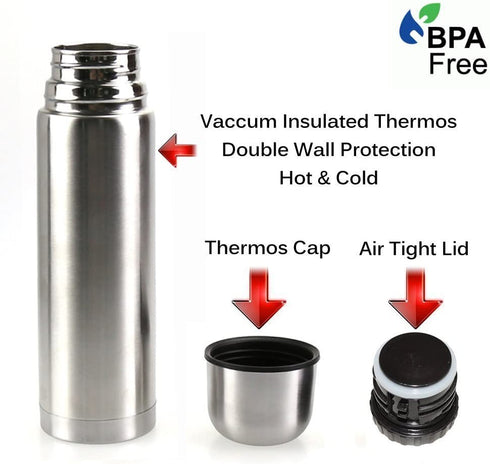 Best Stainless Steel Coffee Thermos, BPA Free, New Triple Wall Insulated, Hot & Cold for Hours, Perfect for Biking, Backpack, Camping, Office or Car (17 OZ/500ML)
