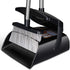Broom and Dustpan Set with Lid Outdoor Or Indoor Dust Pan with Combo 3 Foot Long Stainless Standing Upright for Room Office Home Kitchen Floor Whisk Brush Set Lobby Clean The Pet Dog Hair (Black)