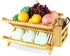 IFELES Bamboo Dish Drying Rack/Utensil Dish Drainer | Collapsible Foldable Dish Drainer | for Big Plates, Cups, Mugs, Utensils | 18 Slits | Eco-Friendly | Large 2-Tier Double Sided
