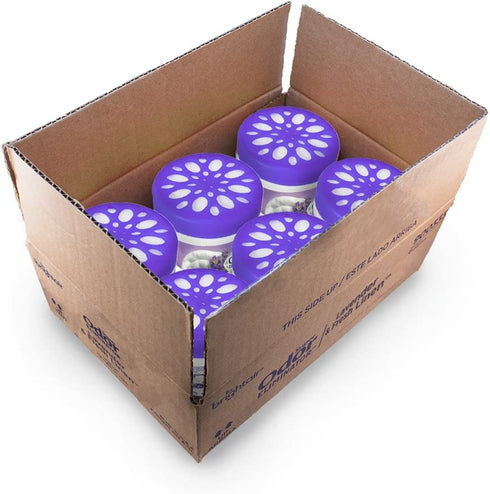 Bright Air Solid Air Freshener and Odor Eliminator, Lavender and Fresh Linen Scent, 14 Oz Each, 6 Pack