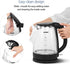 COMFEE' Glass Electric Tea Kettle & Hot Water Boiler(BPA-Free), 1.7L, Cordless with LED Indicator, 1500W Fast Boil, Auto Shut-Off and Boil-Dry Protection