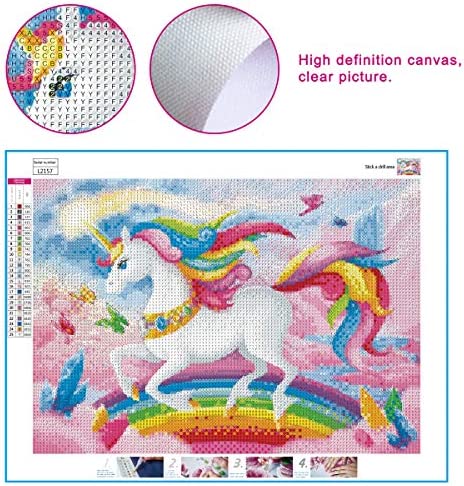 DIY 5D Unicorn Full Drill Diamond Painting by Number Art Kits for Adults Kids Home Wall Decor 11.8x15.7 inch (Unframe)