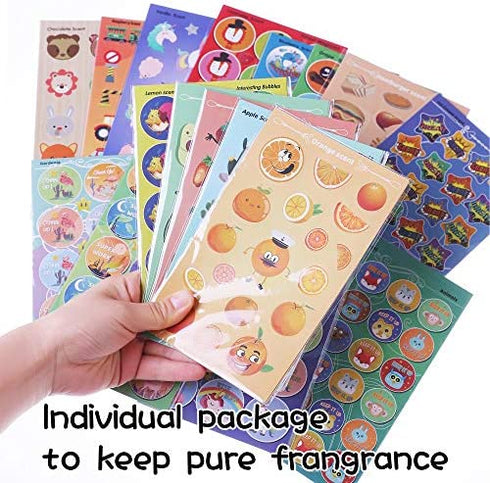 HORIECHALY Scratch and Sniff Stickers, 68 Sheets Scented Stickers,17 Different Scents Smelly Stickers, Best Choice for Kids & Teachers & Parents as Reward Stickers, Christmas Gift, Party Favor, Goodie. Awesome Smelly Stickers.