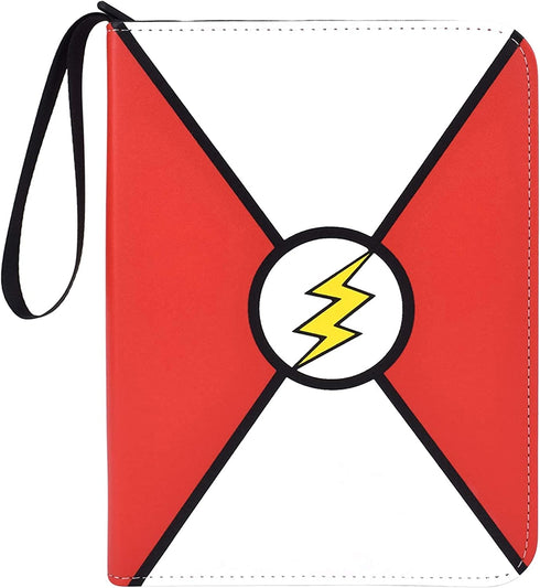 Card Binder Holder Carrying Case Trading Card Holder with Transparent Card Sleeves for Name Cards, Sports Cards,Game Cards Holds Up to 400 Cards with 50 Premium 4-Pocket Pages (Red White)
