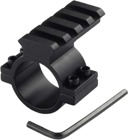 Higoo® 1-Inch 1" Scope Ring Adaptor W/Picatinny/Weaver Rail, Tactical Barrel Clamp Mount with Rail for Scope Flashlight Laser Sight