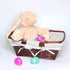 Wicker Basket Gift Baskets Empty Rectangular Willow Woven Picnic Basket Cheap Easter Candy Basket Large Storage Basket Wine Basket with Handle Egg Gathering Wedding Basket (Brown)