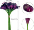 ZGPEPEXIA 15 Pcs Real Touch Calla Lily Artificial Flowers Wedding Bridal Bouquet Home Décor Party (Dark Plum Purple)