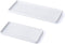 AUXSOUL Bathroom Tray, 2 Pack Ceramic Vanity Trays, Sink Storage Bathtub Tray Organizer Rectangular Cosmetics Holder for Tissues, Candles, Towel, Soap, Countertop, Towel, Plant, Jewelry(White)