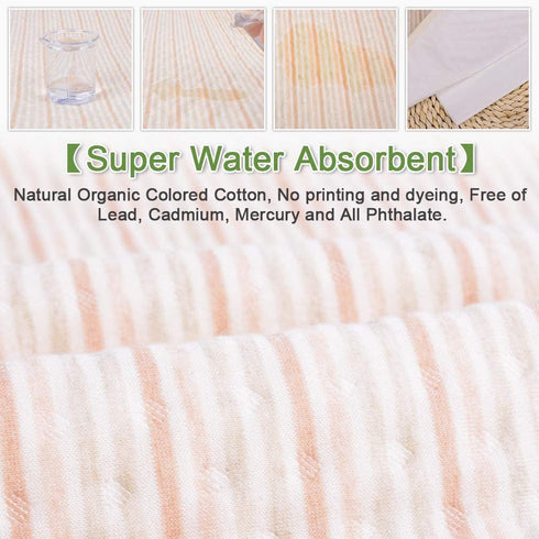 Waterproof Baby Bed Pad Maveek 47.2'' x 27.6'' Baby Organic Mattress Pad Bamboo Blanket Toddler Bed Sheet Protector Reusable High Absorbent Mattress Protector Baby Diaper Changing Pad