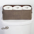 mDesign Soft Cotton Fabric Bathroom Storage with Attached Handles - Organizer for Towels, Toilet Paper Rolls - for Back of Toilet, Cabinets, and Vanities, 2 Pack - Espresso Brown