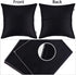4-Pack 100% Cotton Comfortable Solid Decorative Throw Pillow Case Square Cushion Cover Pillowcase Sublimation Blank Pillow Covers(Cover Only,No Insert) (26x26 inch/ 66x66cm, Black)