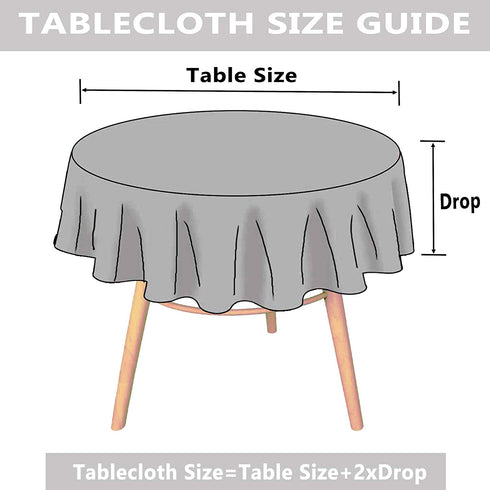 Bettery Heavy Weight Cotton Linen Tablecloth Lace Plaid Round Table Cloth for Kitchen Dining Room Tabletop Decoration, 48" - Round, Coffee