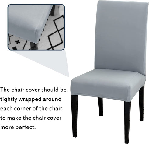 TMEOG 4/6Pcs Chair Cover Stretch Removable Washable Armless Dining Room Chair Protector Cover Seat Slipcovers Solid Color/Printed for Hotel,Ceremony,Banquet,Kitchen,Restaurant,Home