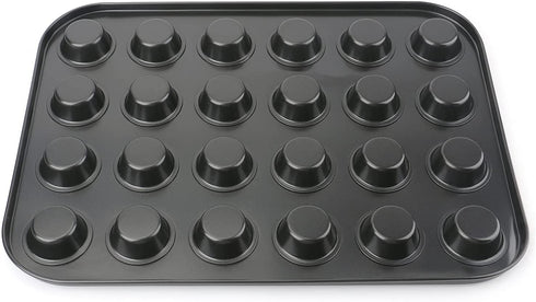Kingrol 24-Cup Nonstick Mini Cupcake & Muffin Pans, Carbon Steel Baking Pans - 2 Pack